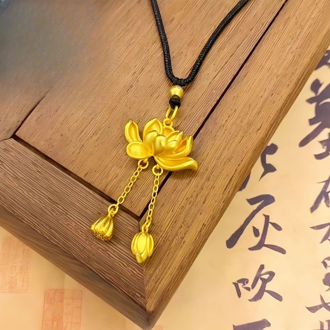 铜合金吊坠  古法两世欢莲花吊坠D25