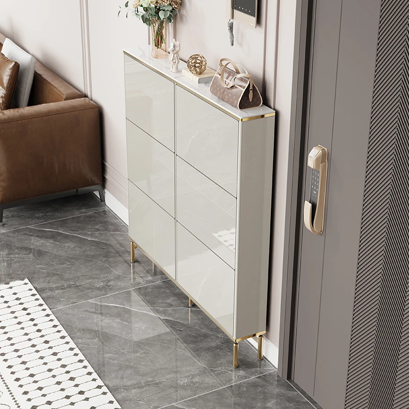 入户超薄鞋柜家用门口17cm轻奢窄款小鞋柜进门玄关柜储物柜省空间