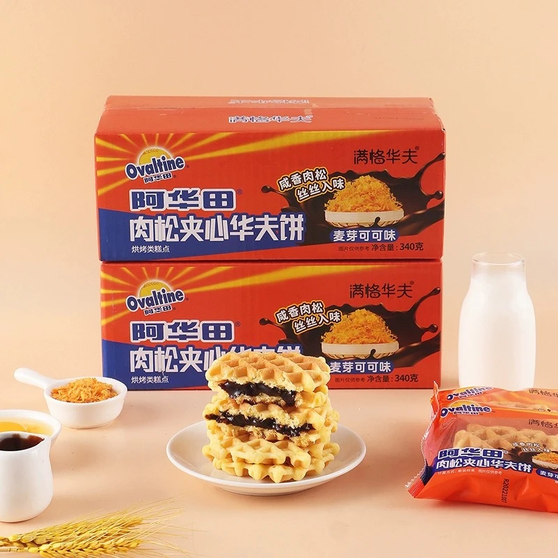 阿华华夫饼夹心饼整箱可可田面包蛋糕点心美味糕点早餐小零食松软