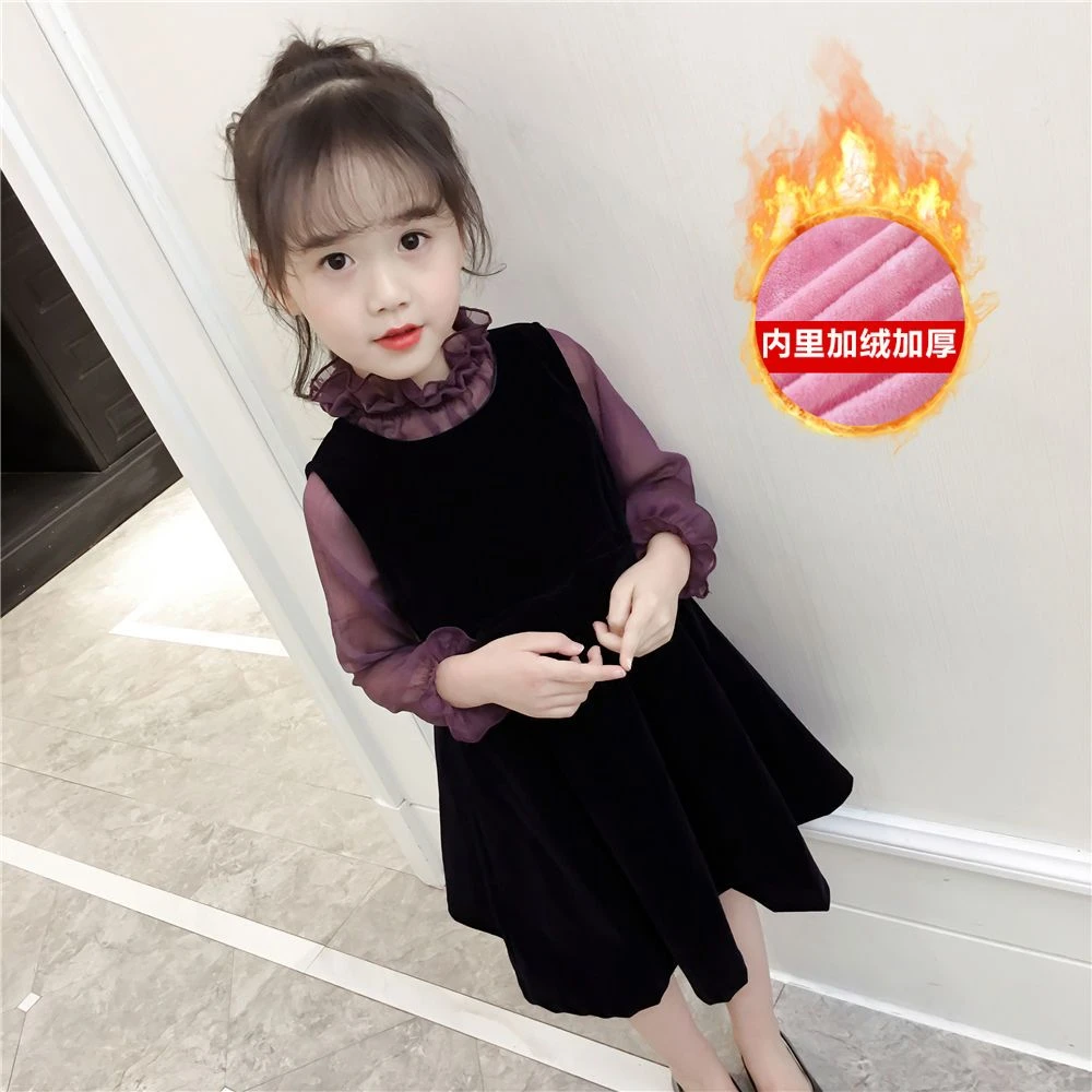 女童秋冬新款连衣裙中小童韩版套装小女孩时尚长袖裙子两件套