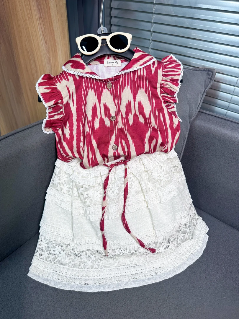 7231高能感新疆民族风女宝连衣裙时尚百搭洋气裙子仙女蕾丝炸街裙