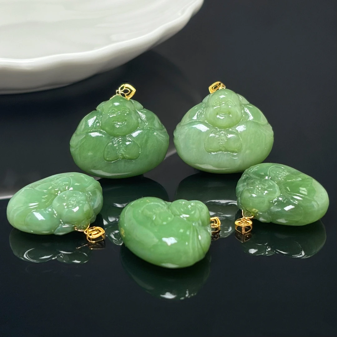 【新疆和田玉】18K金和田玉挂件 多样性发一件不带链2669