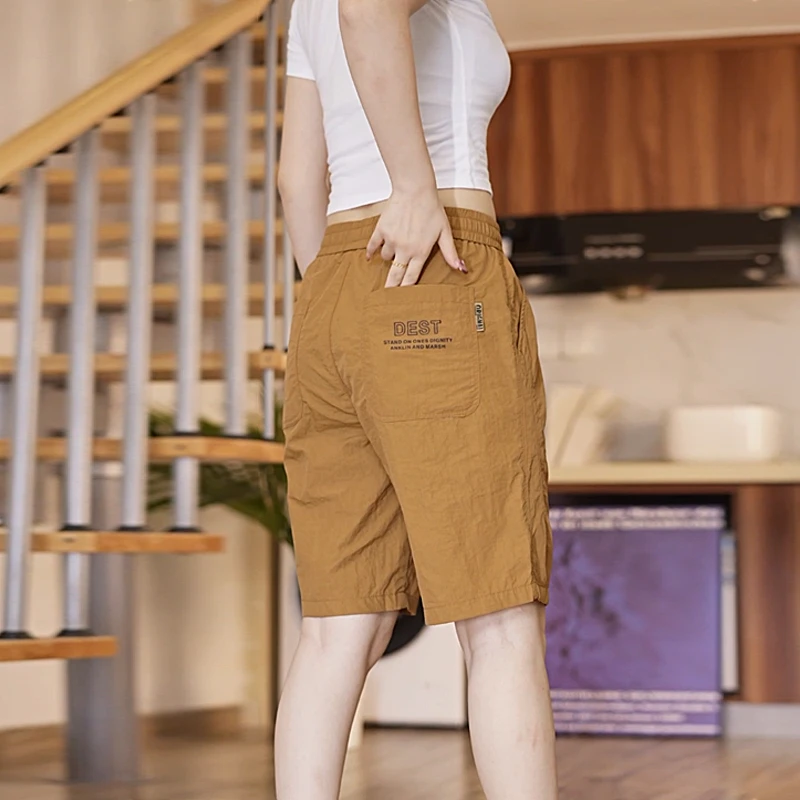 夏季五分休闲裤男潮牌潮流运动韩版百搭裤子纯色透气男士裤子男