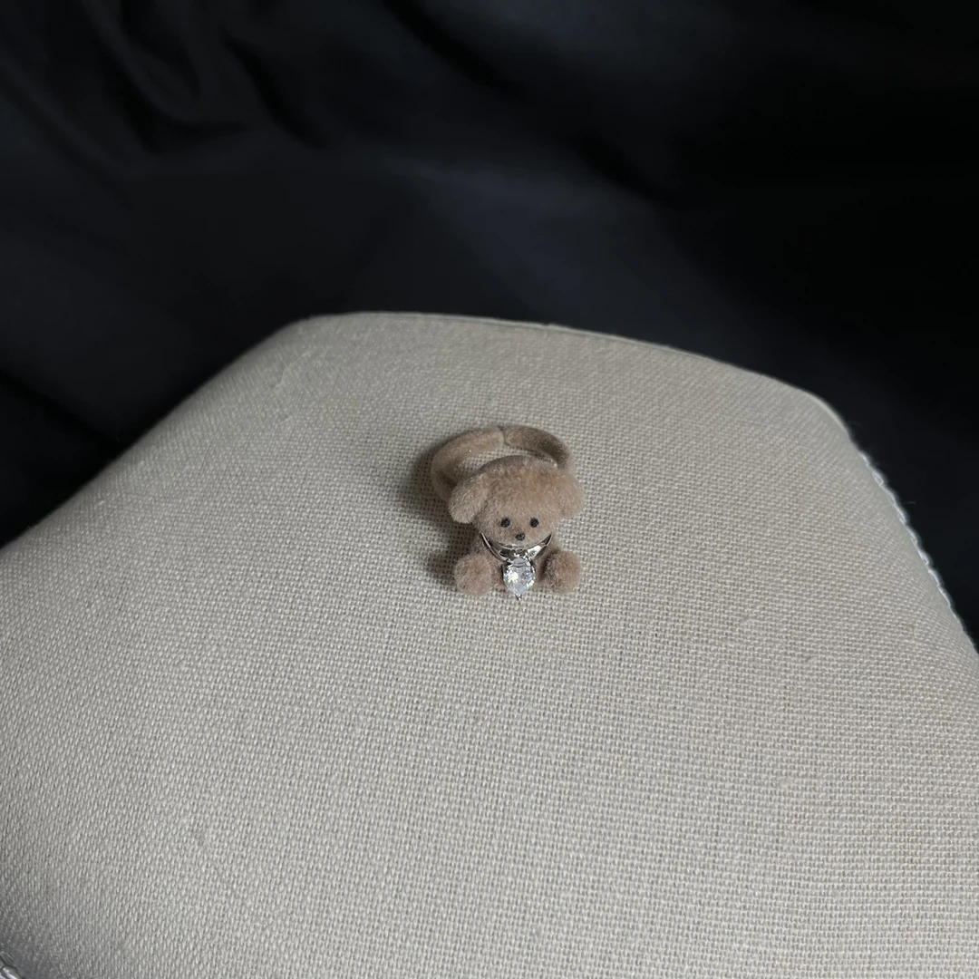 铜合金戒指 鑫鑫饰品-秋冬新款-小熊系列开口戒指 080