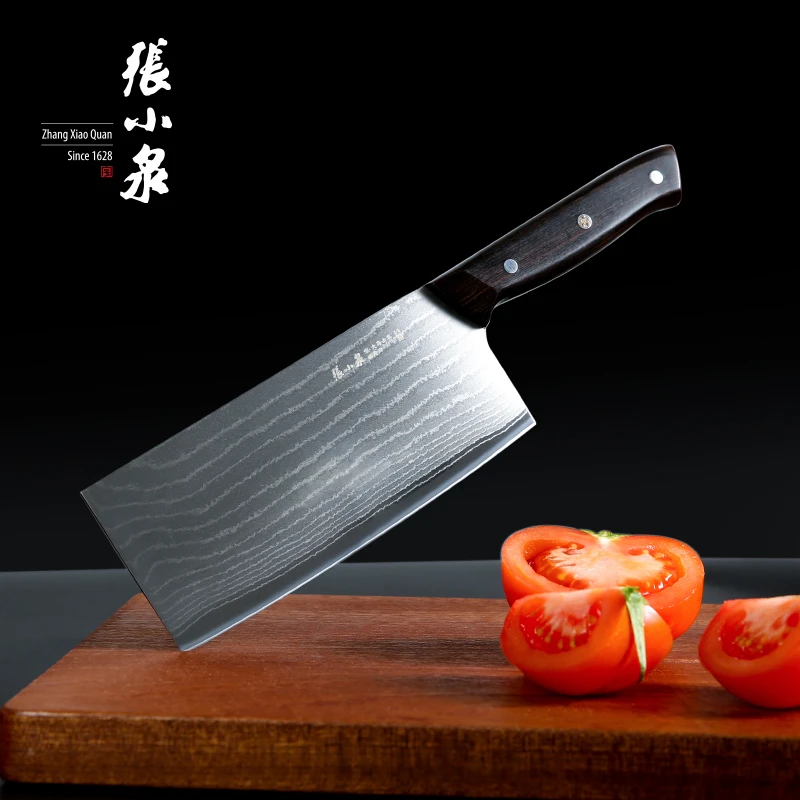 张小泉菜刀大马士革多用刀家用厨师超快锋利专业刀具切片商用酒店