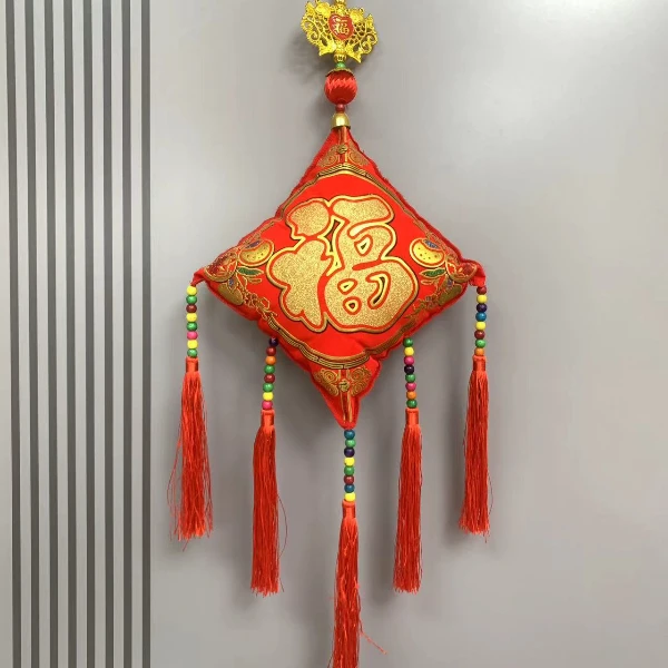 民族风福包方形加厚植绒布乔迁挂件客厅沙发背景墙装饰喜庆用品