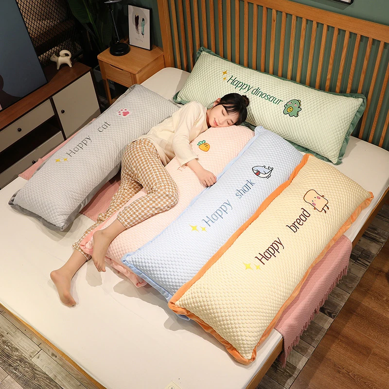 网红爆款小清新床上枕头睡觉夹腿软绵长条双人枕有内胆方便拆洗