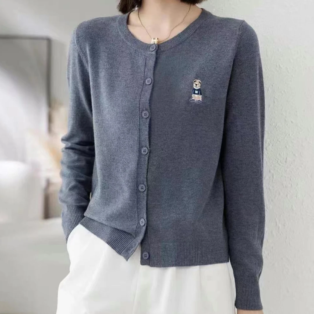 秋冬百搭时尚休闲女款针织衫潮流简约显瘦针织外套上衣