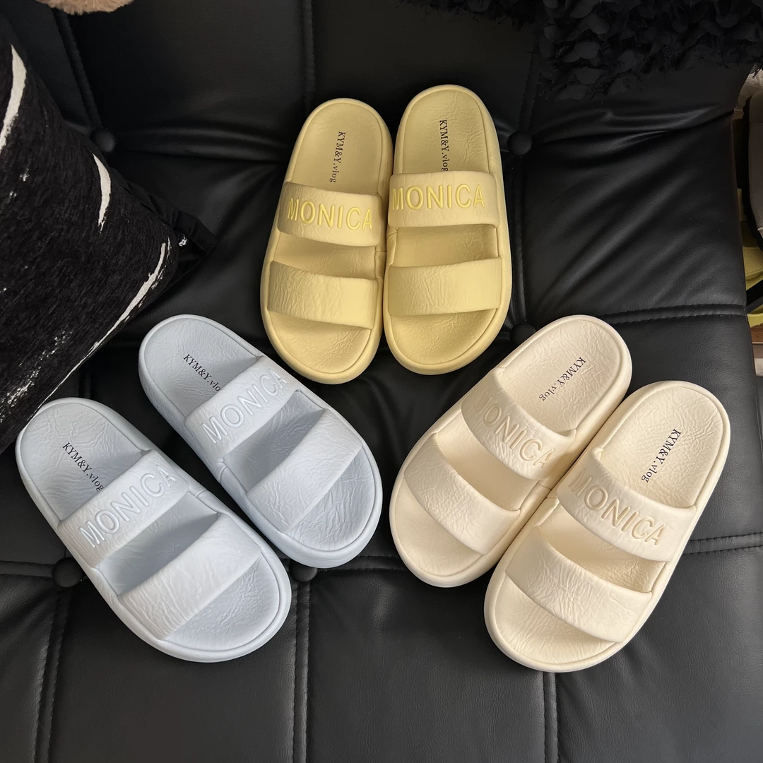 厚底一字拖鞋女2025新款夏季外穿居家时尚百搭日常沙滩凉拖鞋