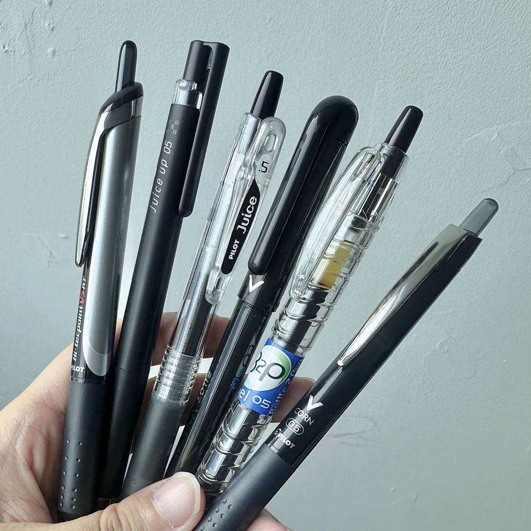 百乐中性笔六支黑色考试刷题套装笔0.5mm