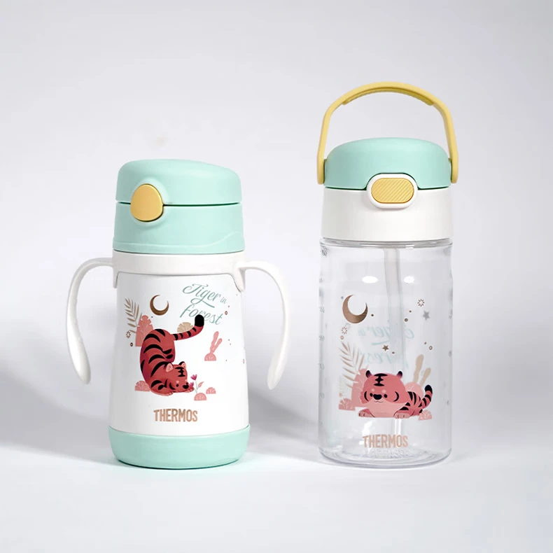【A等品微瑕】膳魔师母婴不锈钢双耳吸管保温杯+Tritan吸管杯礼盒