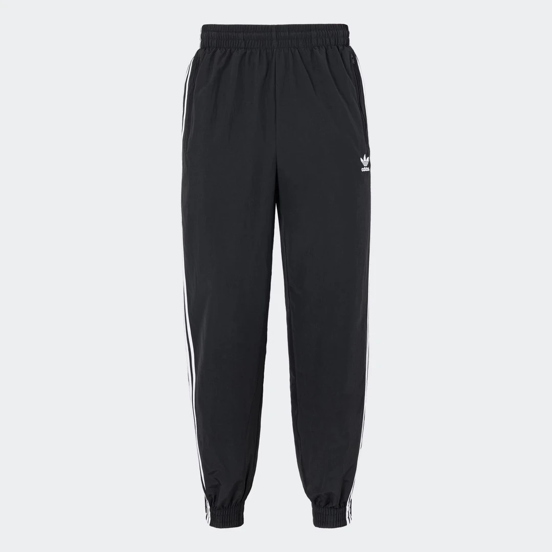 adidas/阿迪达斯男三叶草黑色梭织束脚休闲舒适跑步运动裤KB2465