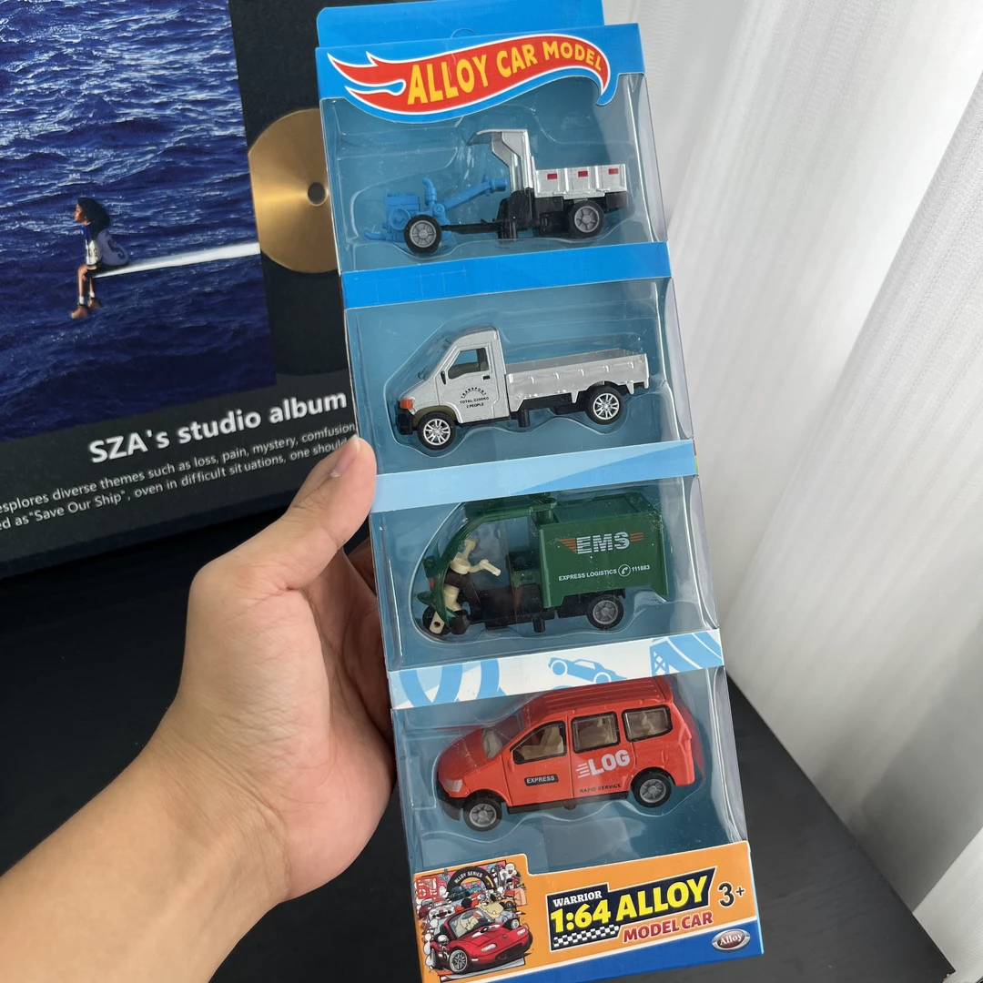 合金拖拉机五菱快递运输车条车套盒带回力4