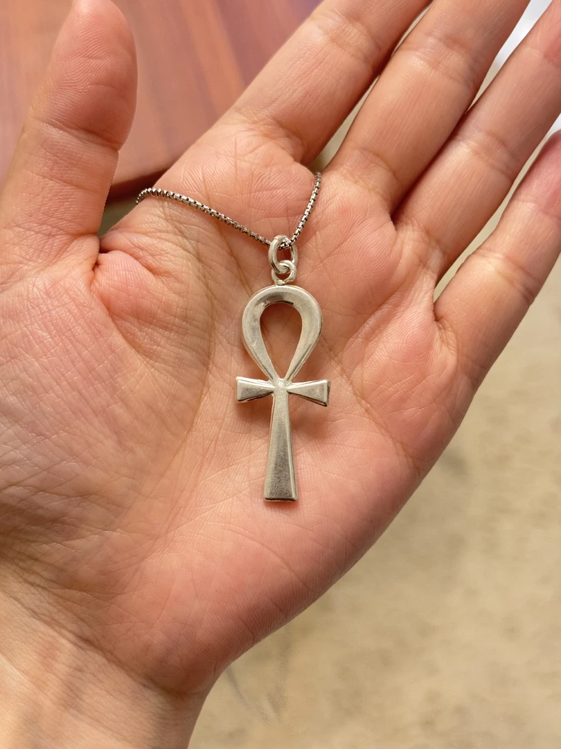 坠链均925银 埃及带回纯手工高品质银饰 安卡守护 镶嵌宝石项链