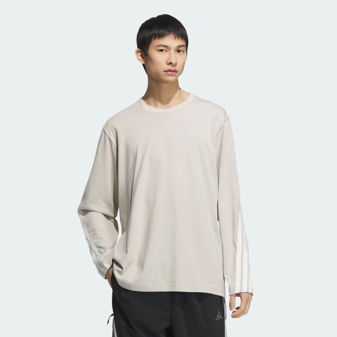 ADIDAS 纯棉运动休闲长袖圆领T恤 KC3888