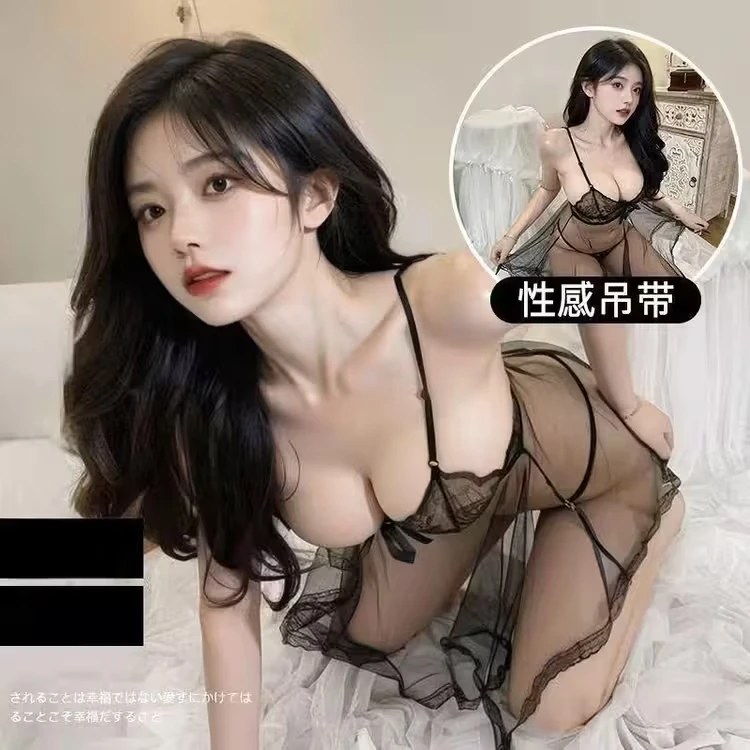 性感诱惑套装女式透明吊带大码蕾丝网纱装大码睡衣