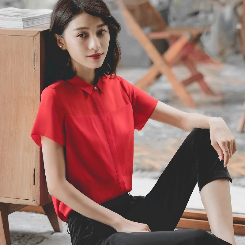 【曼贝宠粉节】A69-9269红色衬衫