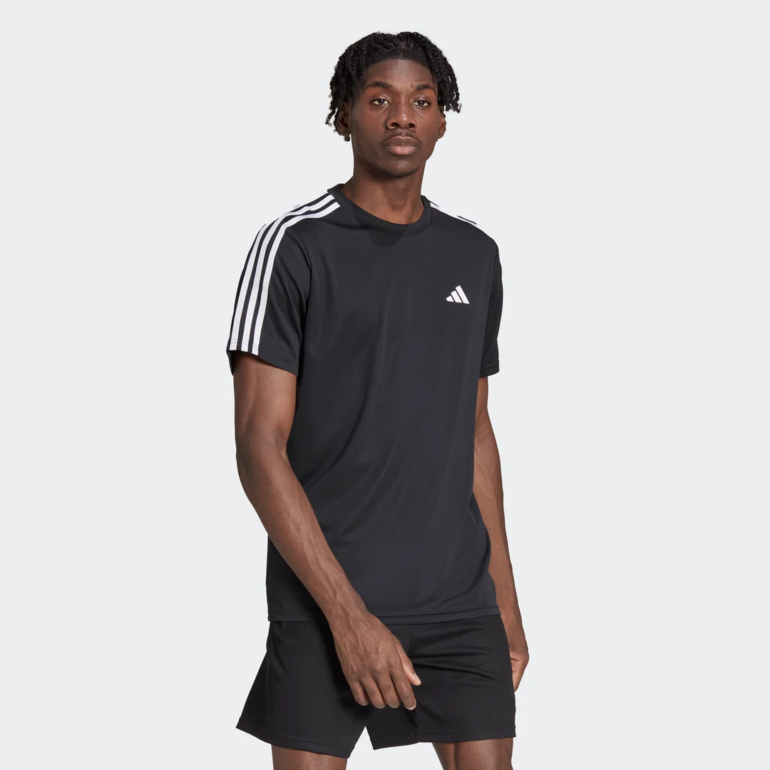 adidas/阿迪达斯【商场同款】三条纹男子速干运动健身短袖T恤IB8150
