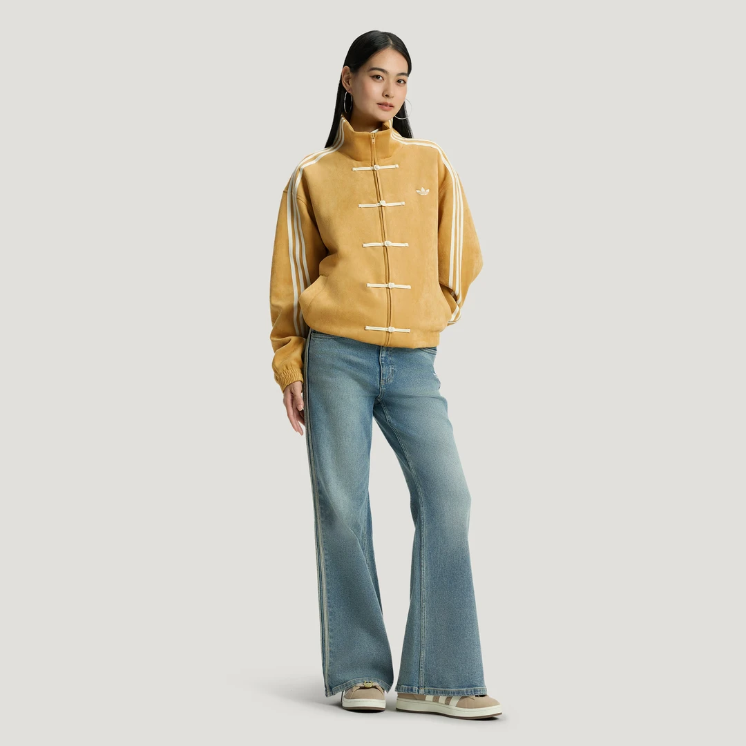 adidas/阿迪达斯三叶草秋冬休闲新中式复古唐装盘扣外套 KT3851