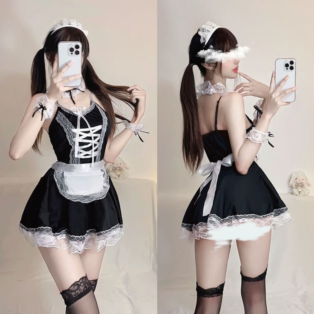 「清纯萌娘」蕾丝花边性感围裙套装诱惑睡衣内衣小胸友好日常少女