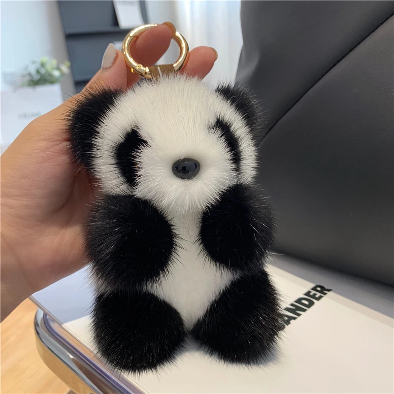 可爱仿真毛小熊猫包包挂件钥匙扣
