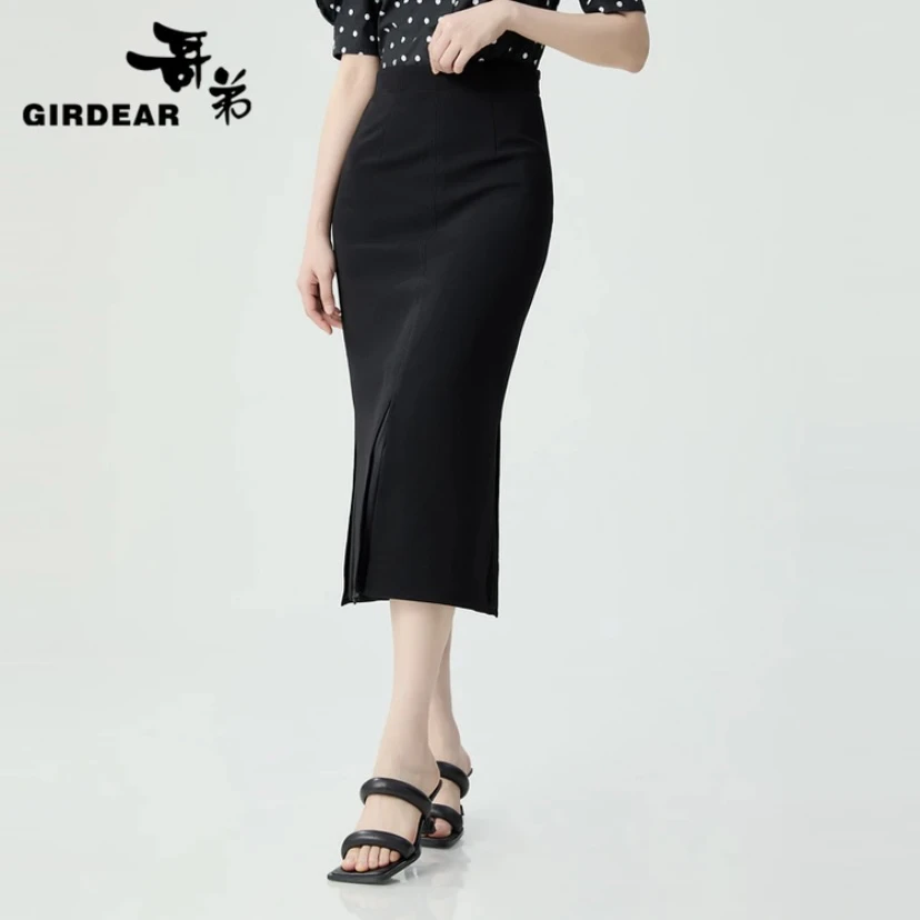 GIRDEAR/哥弟哥弟半身裙哥弟步步生花鱼尾裙A字修身1200232显瘦