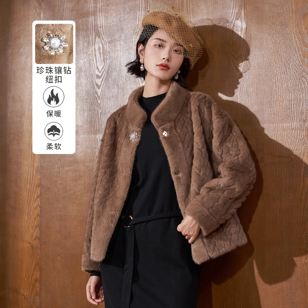 MY TENO/马天奴小香风冬季气质时尚柔软秋冬女百搭外套VRA732JKH0