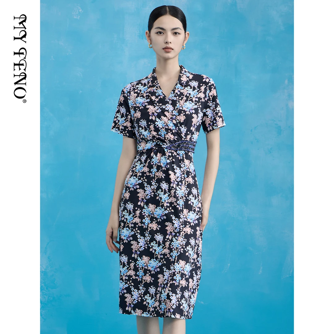 【粉丝专属】女装连衣裙碎花显瘦气质夏季收腰修身VDS526DRX0