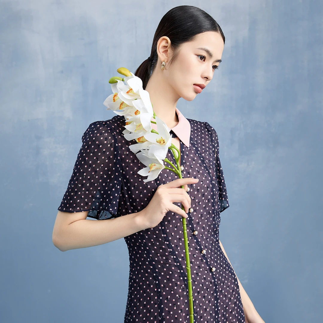 【小熊专属】女装连衣裙气质碎花时尚休闲夏季VDS321DRX0