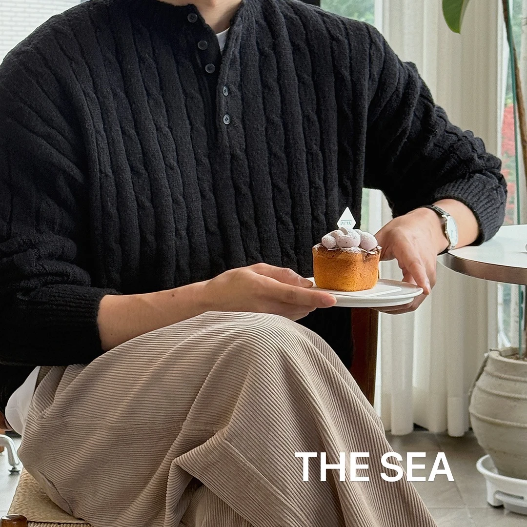 No退-韩国东大门亨利领麻花毛衣