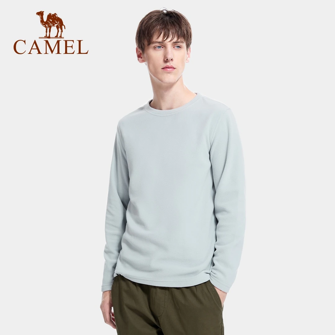 CAMEL骆驼圆领抓绒衣男女2022春秋季保暖长袖A1W1VV110/A1W2VV109