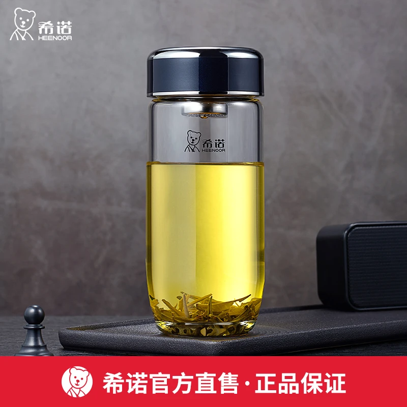 希诺单层玻璃杯鹅蛋杯男士水杯高档大容量泡茶耐热杯子透明茶水杯