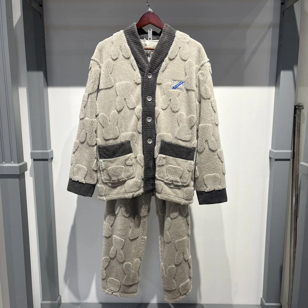 TT家纺 浅灰男款V领家居服