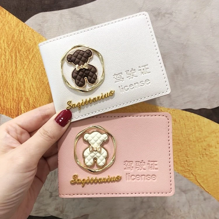 驾驶证皮套女可爱卡通小熊网红驾照本网红卡包二合一行驶证保护套