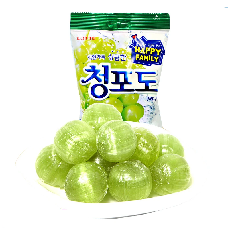 Lotte/乐天韩国进口青葡萄味硬糖153g/袋装糖果小零食水果糖便携