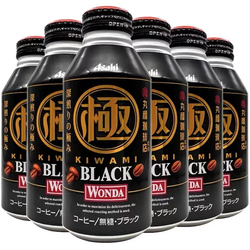 日本进口朝日旺达黑咖啡饮料400ml/瓶美式咖啡即饮咖啡