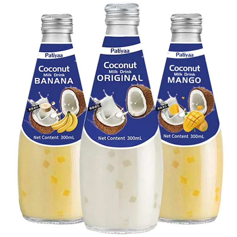 泰国原装进口patiyaa芭提娅椰子水饮料300ml/瓶玻璃瓶椰汁椰子汁