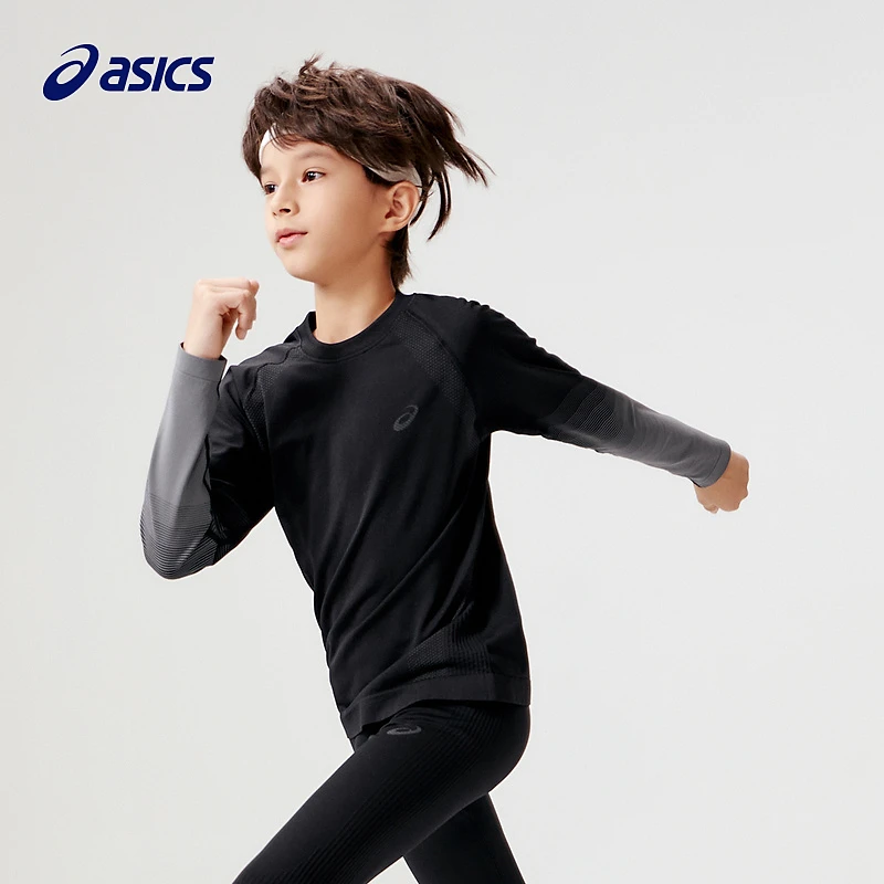 ASICS/亚瑟士秋冬季男女童高弹柔软吸湿排汗长袖T恤334231003002