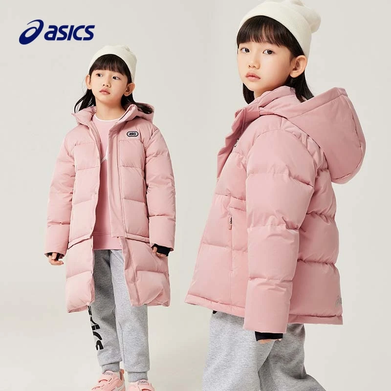 Asics亚瑟士儿童装冬季保暖加厚时尚中性梭织羽绒服334221073050