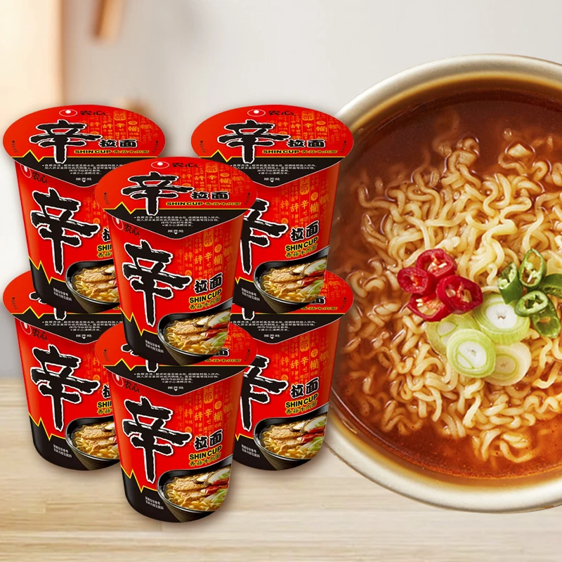 韩国进口农心辛拉面辣味小碗65g/杯夜宵韩式牛肉面方便面桶装速食