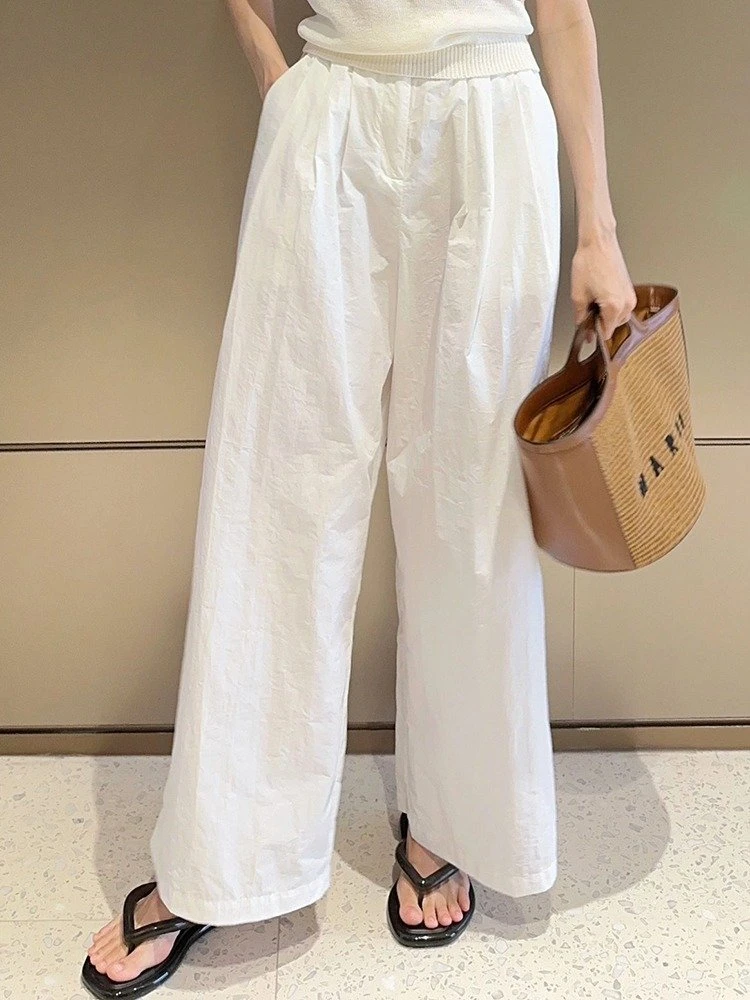 网红直筒阔腿裤女春秋韩版高腰显瘦工装裤设计感宽松休闲拖地裤子