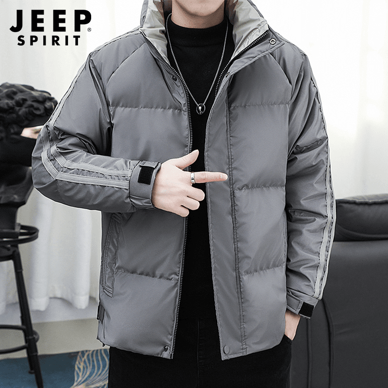 JEEPSPIRIT吉普冬季新款羽绒服男时尚宽松青年面包服保暖羽绒外套