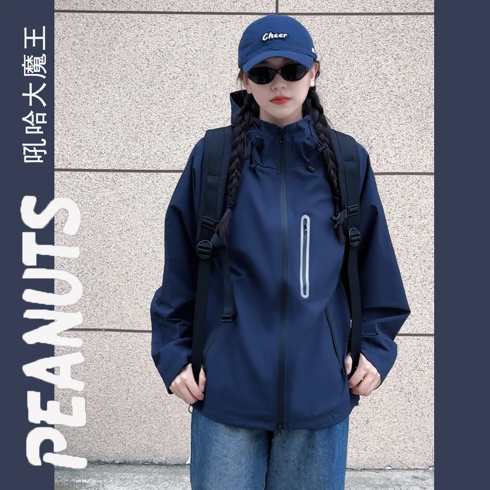 Fa-立体裁剪 情侣款连帽质感防风防水男女同款夹克 登山季登山服