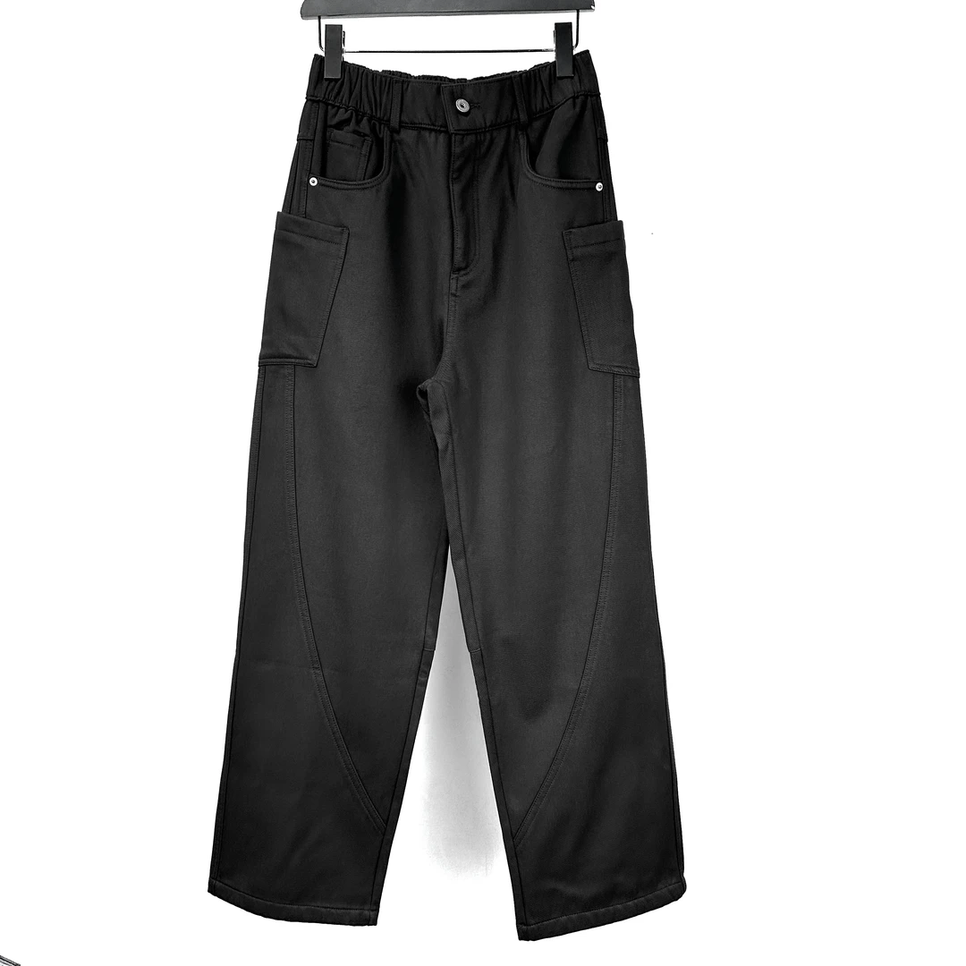 【冷目先生】24冬季新款加绒加厚高质感简约百搭宽松直筒裤 NF19193