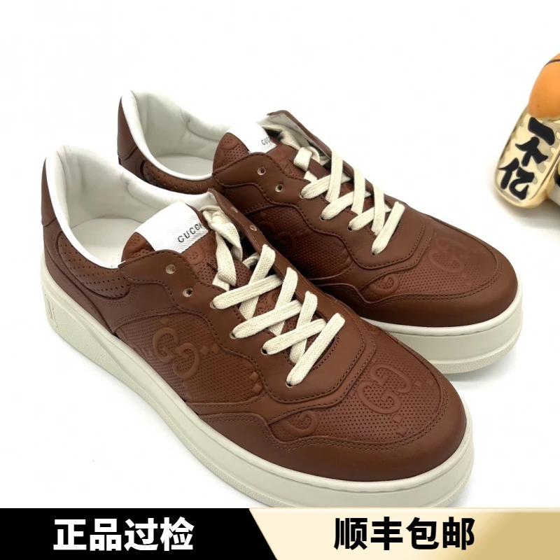 未使用 GUCCI/古驰 经典百搭 全新棕色老花休闲时尚饼干鞋 多尺码