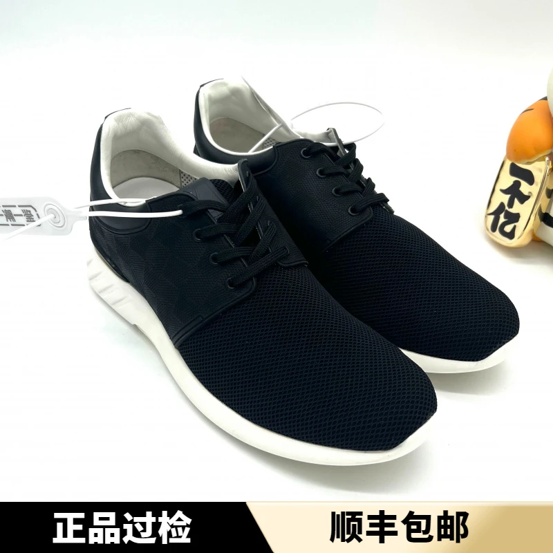 95新 LV 路易威登 经典舒适百搭 黑色棋盘格老花 休闲运动鞋 42码