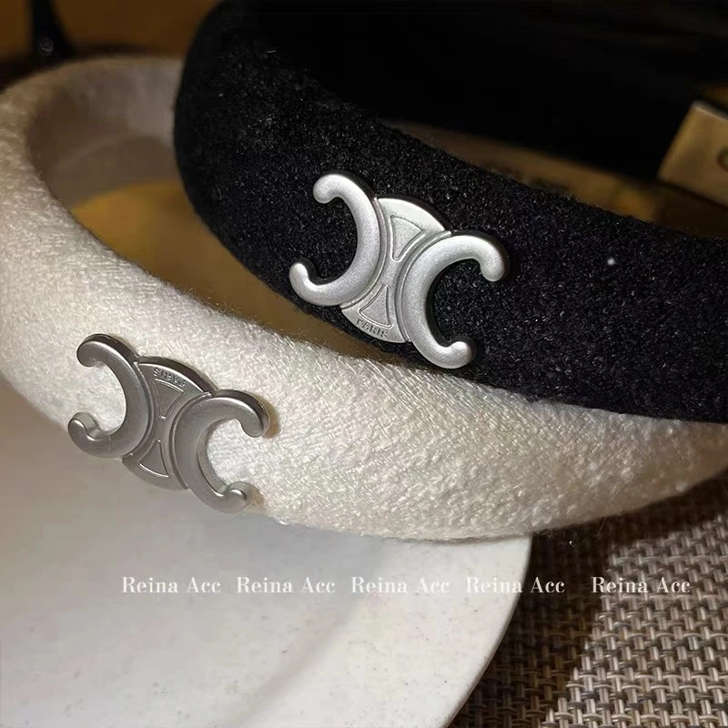 春秋门毛绒针织发箍发捆发饰头饰头箍高级感冷淡风轻奢高颅顶