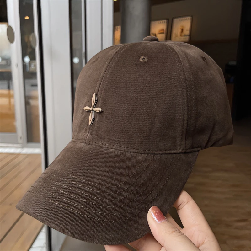 新款软顶大脸时尚棉布简约大方鸭舌帽显脸小纯色帽子百搭男款冬天