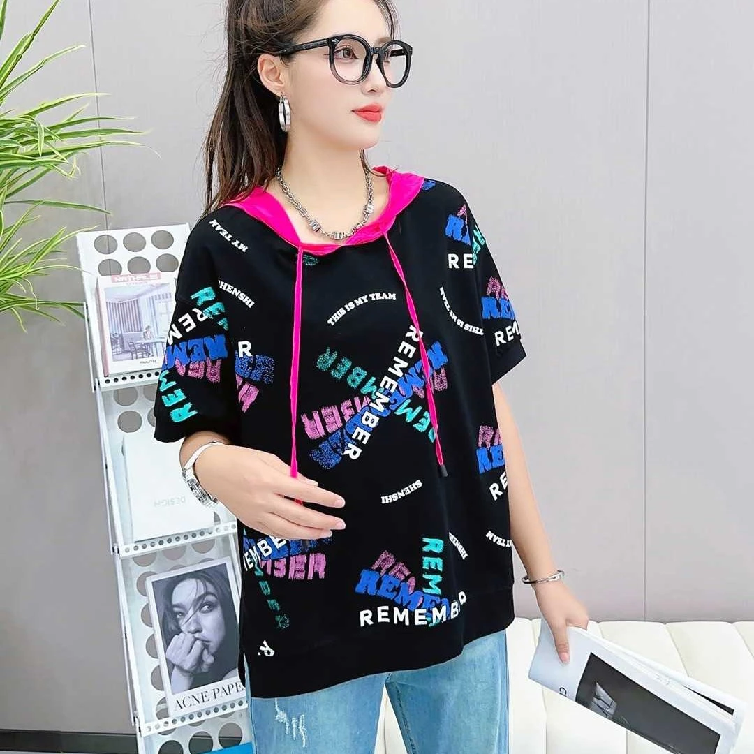 锦弘相依23085#休闲百搭款连帽上衣夏季