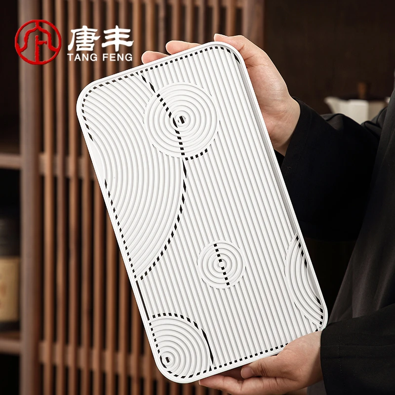 唐丰家用茶盘客厅办公简约干泡盘沥水式一人用茶海功夫茶具大号